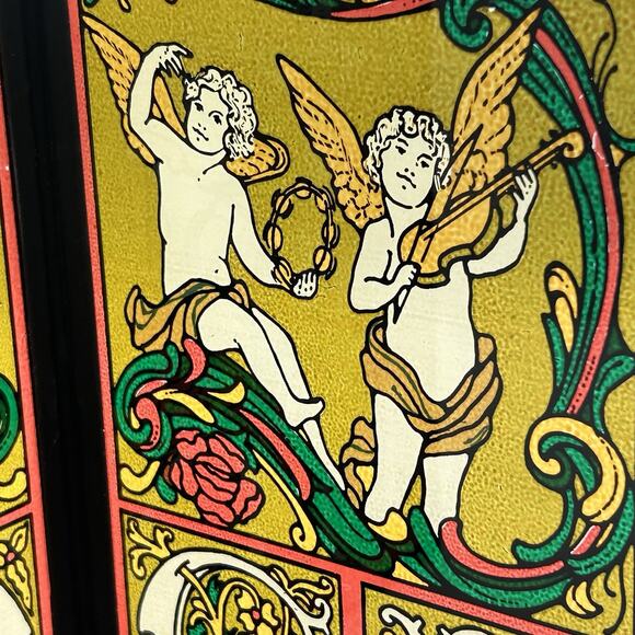 Vintage Yorkcraft Seriglass Christmas Decorative Faux Stained Glass 2 Panel - Picture 4 of 7